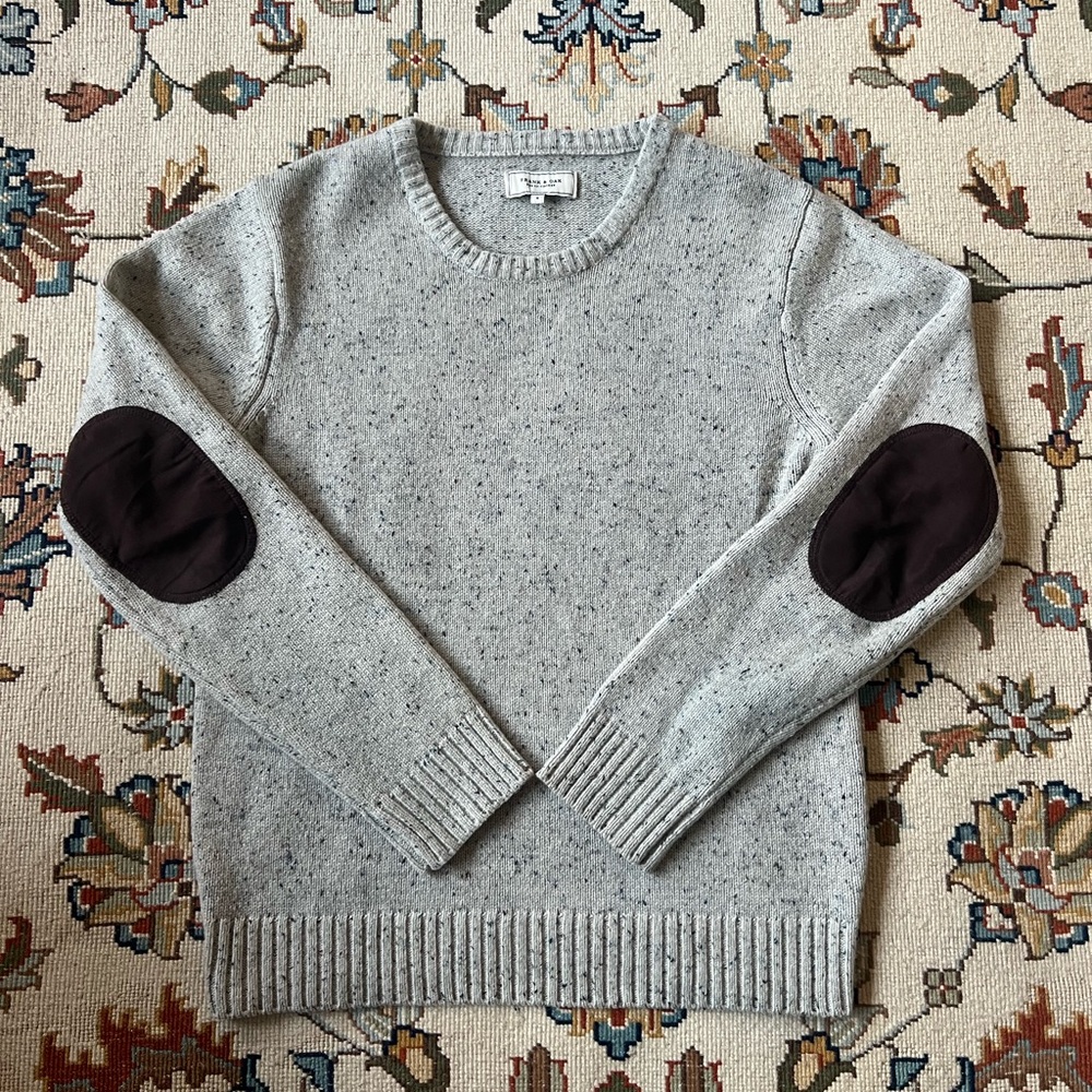 Frank & Oak Speckled Gray Knit Sweater - Wool blend